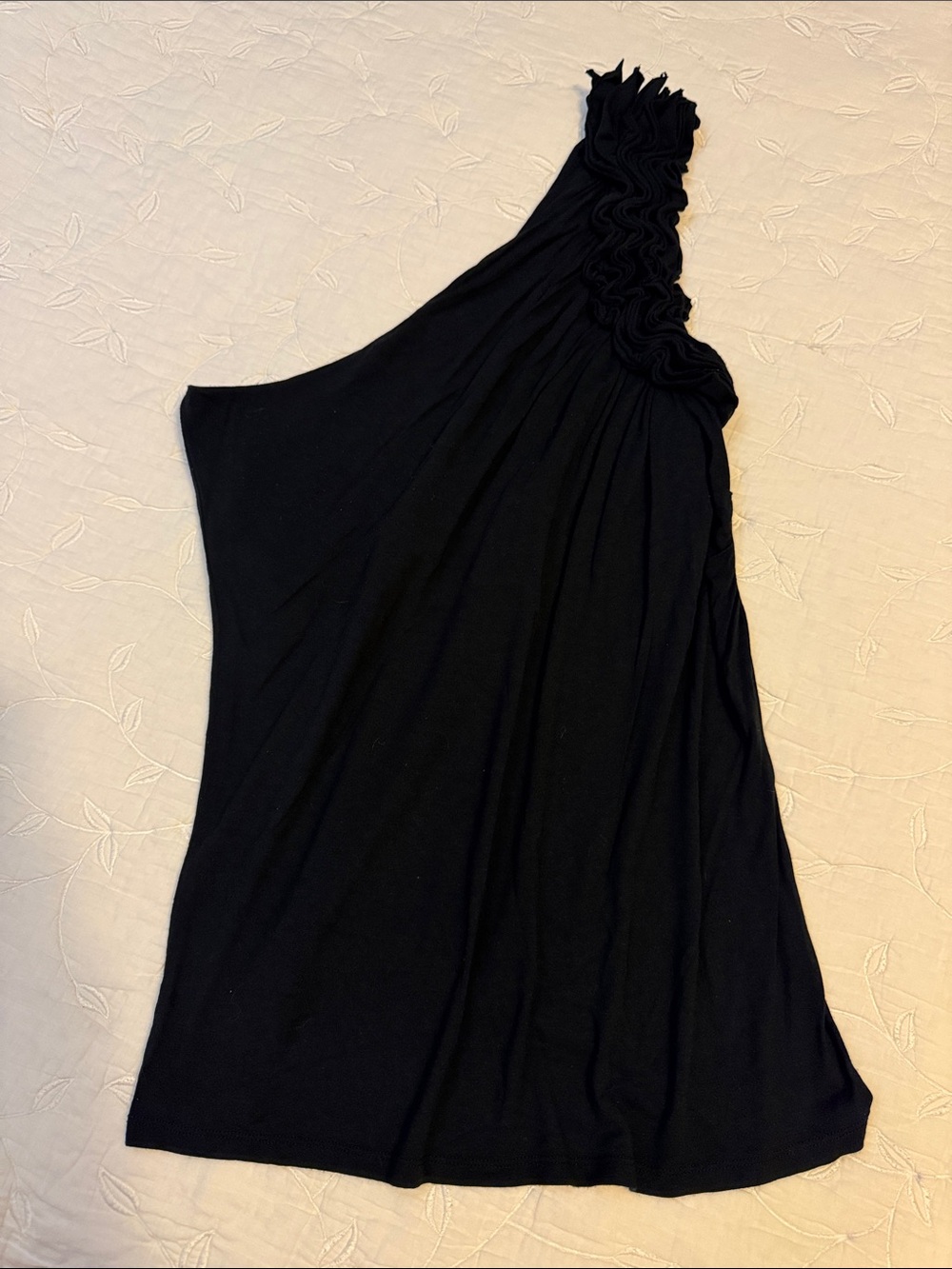 Mossimo Supply Co. Black One-Shoulder Tank with Ruched Strap